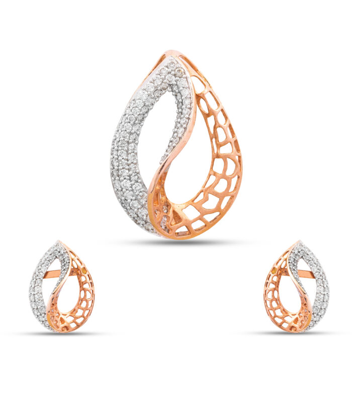 HOLLOW SWERVE PEAR PENDANT SET