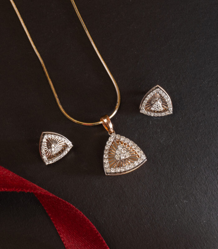 TRI MIRROR POINT PENDANT SET